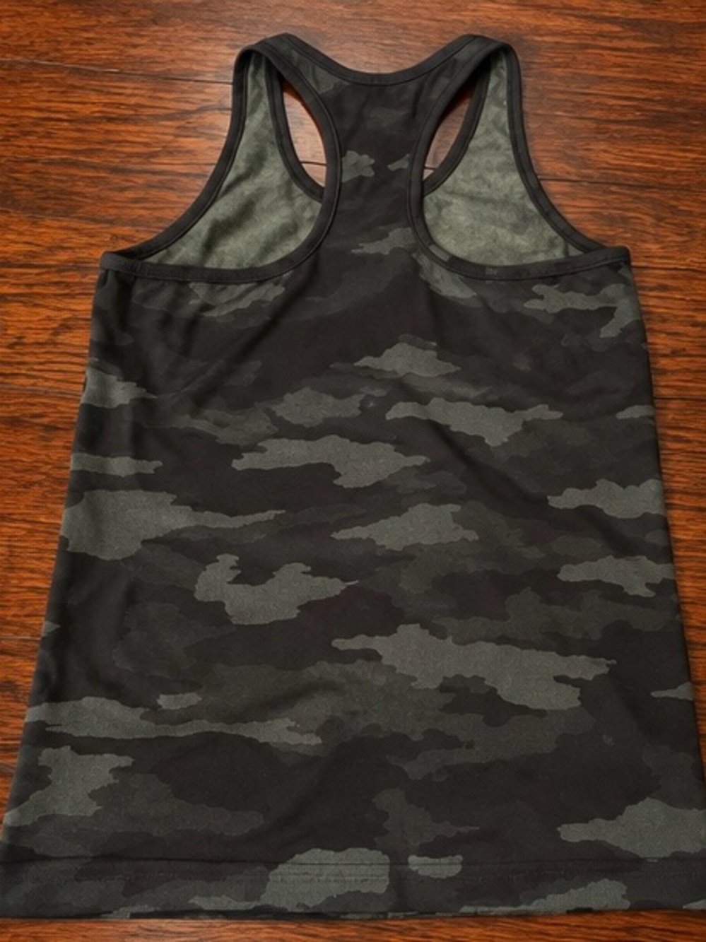 Athleta Black and Gray Camo Racerback Tank